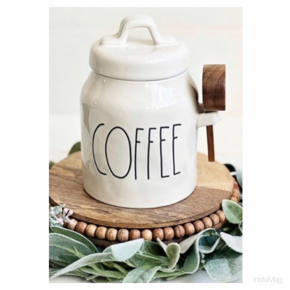 Rae Dunn Other - NEW Rae Dunn Coffee Canister with Wood Scoup & Holder